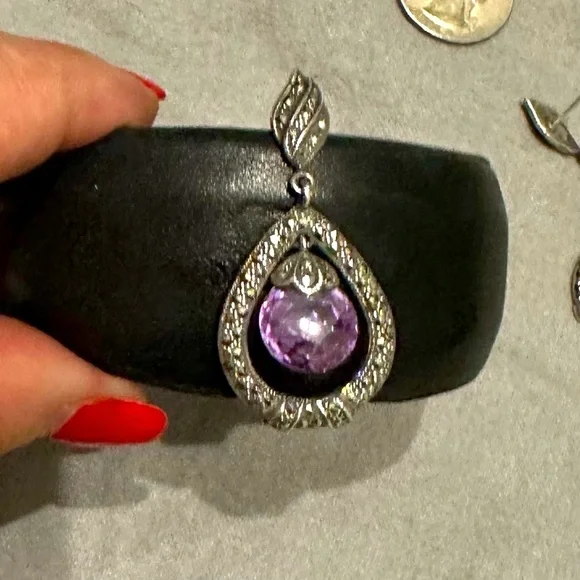 💎 Silvery Dangly Gemstone Earrings vintage - sold separately! - Picture 10 of 12